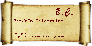 Berán Celesztina névjegykártya